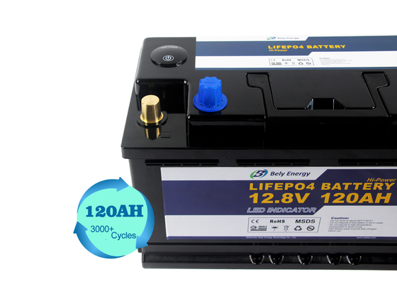 Купить 12 вольта 120Ah Lifepo4 привел батарею светлого цикла батареи лития 12V глубокого перезаряжаемые online manufacture