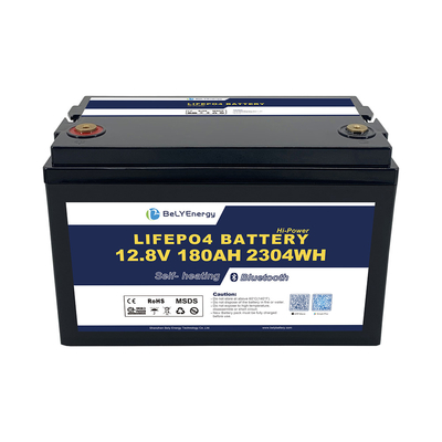 RV Battery with BT and self-heating LiFePO4 lithium battery 12V 180AH  for Energy Storage