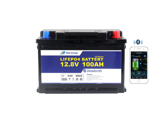 Глубокая батарея 12v 100ah иона Lifepo4 лития Bluetooth цикла