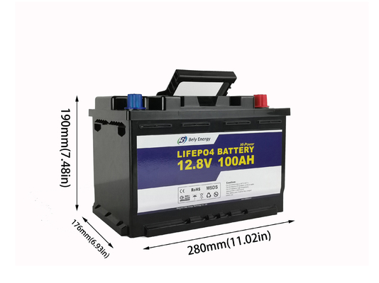 1280Wh 100 батарея вольта Lifepo4 часа 12 Amp для хранения солнечной энергии